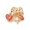 Brass Micro Pave Cubic Zirconia Pendants KK-M301-03G-1