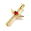 Brass Micro Pave Cubic Zirconia Pendants KK-Q066-40G-04-2