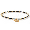 Vintage Brass Charm Glass Beaded Stretch Bracelets for Women and Girls LF4427-4-1