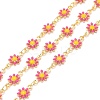 Brass Daisy Flower & Oval Link Chains CHC-I035-13G-09-1