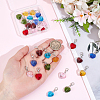 28Pcs 7 Colors Faceted Heart Glass Pendants Decoration HJEW-PH02042-3