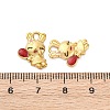 304 Stainless Steel Enamel Rabbit with Mirror Charms STAS-B085-34G-2