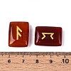 25Pcs Rectangle Natural Carnelian Rune Stones with Elder Futhark Alphabet Engraved G-T142-34-4