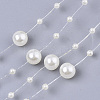 ABS Plastic Imitation Pearl Beaded Trim Garland Strand SACR-T354-01G-1