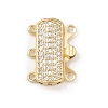 Brass Micro Pave Clear Cubic Zirconia Box Clasps KK-L255-02G-03-1
