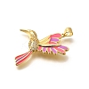 Rack Plating Brass Micro Pave Cubic Zirconia Enamel Pendants X-KK-L226-002G-01-2