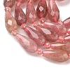 Natural Strawberry Quartz Beads Strands G-G453-F03-8x16mm-4