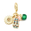 Brass Micro Pave Cubic Zirconia European Dangle Charms KK-C137-17G-1