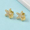 Brass Micro Pave Clear Cubic Zirconia Stud Earrings EJEW-A145-03C-G-2