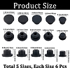 30Pcs 5 Styles Silicone Hole Plugs AJEW-GF0011-63E-2