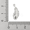 Brass Micro Pave Clear Cubic Zirconia Pendants KK-U015-12P-3