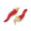 Brass Enamel Pendants X-KK-A252-13B-G-2