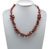 Classic Synthetic Goldstone Chip Beaded Necklaces X-NJEW-L055-10-1