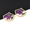 304 Stainless Steel Epoxy Resin Pendants STAS-T072-19-1