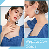 80Pcs 201 Stainless Steel Textured Flat Round Stud Earring Findings STAS-SC0008-50-5