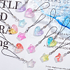Gradient Color Translucent Resin Heart & Star Mobile Strap HJEW-PH01806-3