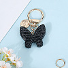 2Pcs 2 Styles PU Leather and Alloy Rhinestone Braided Keychain & Pendant Decorations KEYC-CN0001-11A-7