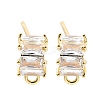 Brass Clear Cubic Zirconia Stud Earring Findings KK-A238-01A-G-1