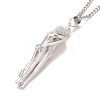 Brass Human Hug Pendant Necklace with 201 Stainless Steel Curb Chains for Women NJEW-I114-01P-1