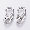 Tarnish Resistant 304 Stainless Steel Push Gate Snap Keychain Clasp Findings LS-STAS-G039-04P-1