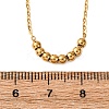 304 Stainless Steel Round Ball Beads Pendant Necklaces for Women NJEW-K255-50G-5