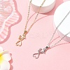 2Pcs 2 Colors Mom Daughter Hand in Hand Family Heart Alloy Pendant Necklaces NJEW-FS0001-10B-8