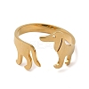 304 Stainless Steel Cuff Rings RJEW-G299-01G-2