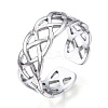 Non-Tarnish 304 Stainless Steel Wire Wrap Open Cuff Ring LS-RJEW-N040-35-1