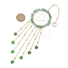 Wire Wrapped Natural Green Aventurine Chips Ring Hanging Ornaments HJEW-JM02371-04-3