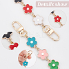 6Pcs 3 Style Flower Plastic Enamel Link Bag Strap Extenders FIND-WR0006-37-4