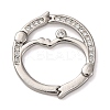 Flat Round Brass Micro Pave Cubic Zirconia Twister Clasps KK-P308-51P-1