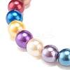 ABS Pearl & Acrylic Round Beaded Stretch Bracelet for Women BJEW-JB08283-5