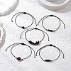 5Pcs 5 Styles Natural Obsidian Braided Bead Bracelets BJEW-JB11681-01-3