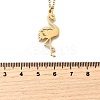 304 Stainless Steel Flamingo Shaped Pendant Cable Chain Necklaces for Women Men NJEW-Q032-02A-G-5