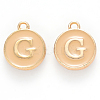 Golden Plated Alloy Enamel Charms X-ENAM-S118-06G-1