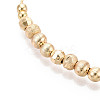 Adjustable Brass Beaded Slider Bracelets for Women BJEW-T022-22G-4