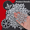 36Pcs Glitter Christmas Snowflake Plastic Hanging Ornaments HJEW-GF0001-64A-5