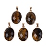 Natural Tiger Eye Pendants G-Q606-92G-03-1