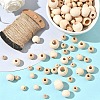 400Pcs 5 Styles Natural Unfinished Wood Beads WOOD-YW0001-64-4