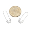 304 Stainless Steel Safety Pin Charm Huggie Hoop Earrings for Women EJEW-C096-41P-3