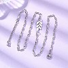 201 Stainless Steel Leaf Pendant 304 Stainless Steel Chain Necklaces NJEW-JN05674-4