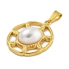 Flat Round Ion Plating(IP) 304 Stainless Steel Pendants STAS-U024-06G-2