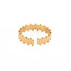 Ion Plating(IP) 304 Stainless Steel Stripe Open Cuff Ring for Women RJEW-S405-233G-2