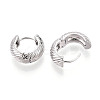 Brass Twist Hoop Earrings EJEW-T048-40P-3