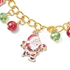 Christmas Alloy Enamel Charm Bracelets BJEW-JB12076-01-3