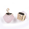 Electroplate Natural Rose Quartz Charms X-G-S344-08H-2