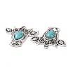 Synthetic Turquoise Pendants PALLOY-K001-046-3