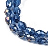 Transparent Electroplate Glass Beads Strands X-EGLA-N013-T6mm-B28-3