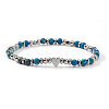 Dyed Natural Blue Imperial Jasper Round Beaded Stretch Bracelets EV1340-3-1