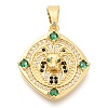 Brass Micro Pave Cubic Zirconia Pendants KK-S049-12G-1